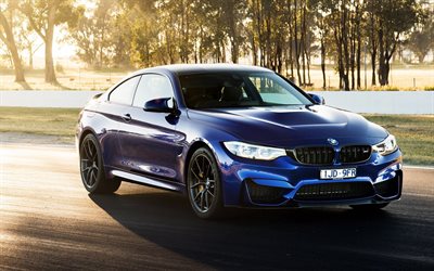 BMW M4 CS, 2018, blue sports coupe, f82, German cars, BMW