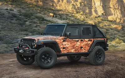 Jeep Wrangler Rubicon, offroad, 2017 arabalar, SUV, Jeep Wrangler, dağlar, Jeep