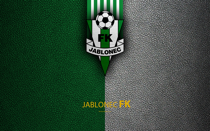 FC Jablonec, 4k, checa de f&#250;tbol del club, logotipo, emblema, de textura de cuero, Jablonec nad Nisou, Rep&#250;blica checa, f&#250;tbol, 1 Liga espa&#241;ola, la Rep&#250;blica checa Campeonato de F&#250;tbol
