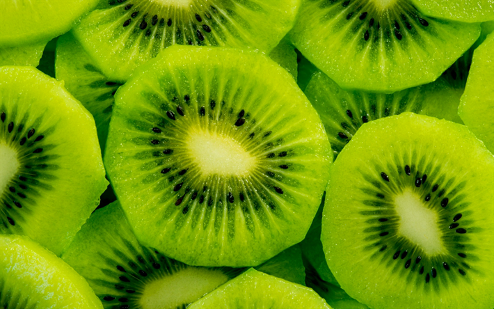 kiwi, 4k, frukt, close-up, exotisk frukt