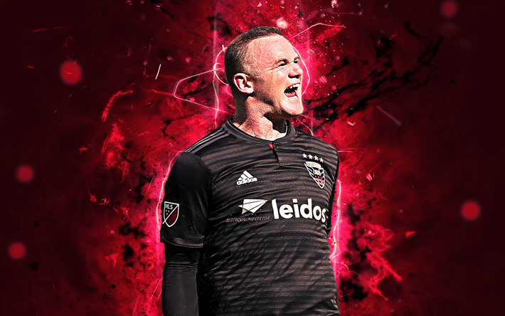 Wayne Rooney, engelska fotbollsspelare, DC United FC, fotboll, MLS, Rooney, neon lights