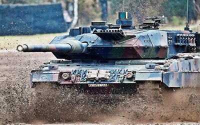Leopard 2A7, German main battle tank, training ground, German modern armored vehicles, Germany, Leopard 2, Bundeswehr