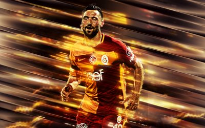 Sinan Gumus, 4k, Turkish football player, Galatasaray, Turkey, portrait, striker, football
