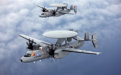 Grumman E-2 Hawkeye, Americana con base en portaaviones de aeronaves, radares de detecci&#243;n, la MARINA de los EEUU, E-2D Hawkeye, aeronaves militares Estadounidenses, estados UNIDOS