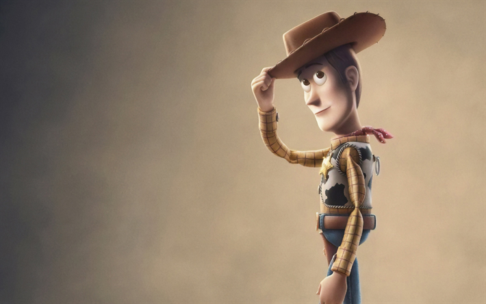 Toy Story 4, 2019, 4k, Woody, poster, promo, new cartoons, Sheriff Woody
