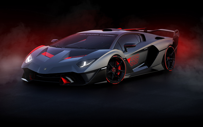 2019, Lamborghini SC18, vista de frente, supercar, nueva hypercars, al aire libre, los coches deportivos italianos, Lamborghini