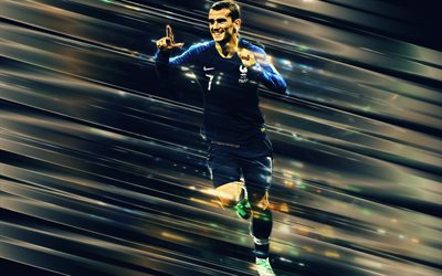 Antoine Griezmann, France national football team, 4k, French soccer player, striker, lines art, soccer, world star, Griezmann, France