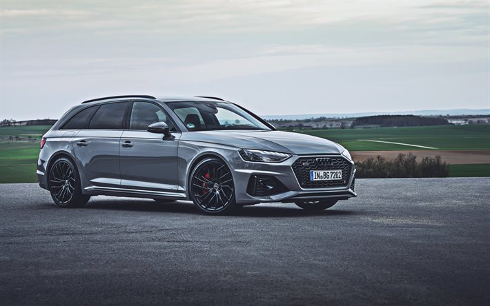 Audi RS4 Avant, 4k, HDR, 2020 autot, B9, viritys, 2020 Audi RS4 Avant, saksalaiset autot, Audi