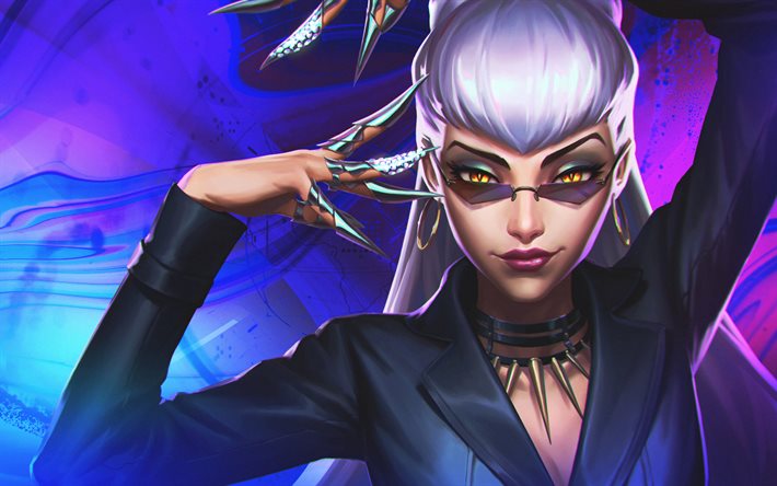4k, Evelynn, ritratto, MOBA, League of Legends, opera d&#39;arte, Legends of Runeterra, Evelynn League of Legends
