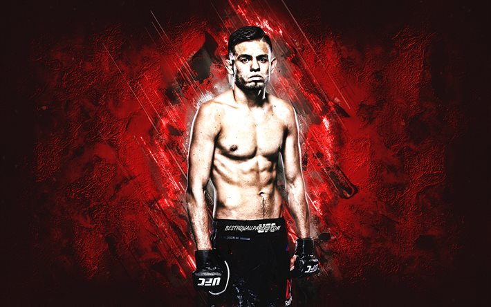 Brandon Royval, UFC, Raw Dawg, MMA, american fighter, red stone background