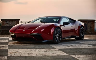 De Tomaso Pantera, 2020, red sports coupe, tuning, Italian supercars, Lamborghini Huracan