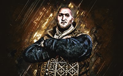 Sigismund Dijkstra, The Witcher, portrait, brown stone background, Witcher characters, The Witcher 3 Wild Hunt