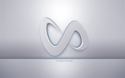 DJ Snake 3d white logo, gray background, DJ Snake logo, creative 3d art, DJ Snake, 3d emblem