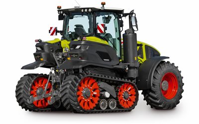 claas axion 930 terra trac, raupentraktor, wei&#223;er hintergrund, landwirtschaftliche maschinen, traktoren, claas