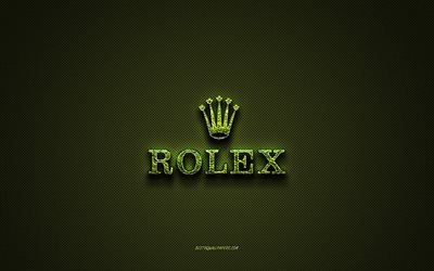 شعار رولكس, شعار جميل أخضر, شعار فن الأزهار, نسيج من ألياف الكربون الخضراء, رولكس, فني إبداعي