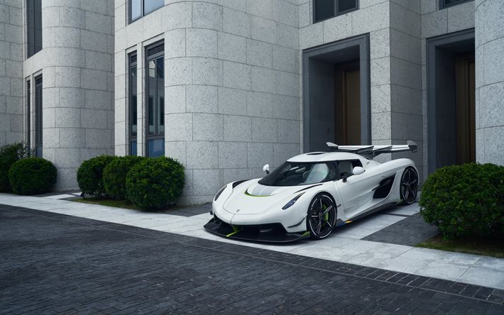 Koenigsegg Jesko, hyperbil, framifr&#229;n, nya vita Jesko, superbilar, lyxbilar, Koenigsegg