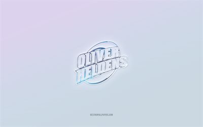 Logo Oliver Heldens, testo 3d ritagliato, sfondo bianco, logo Oliver Heldens 3d, emblema Oliver Heldens, Oliver Heldens, logo in rilievo, emblema Oliver Heldens 3d