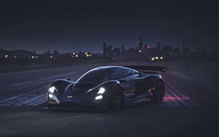 Czinger 21C, 4k, nightscape, 2021 cars, hypercars, electric cars, 2021 Czinger 21C, supercars, Czinger
