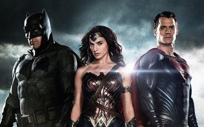 Batman v Superman Dawn of Justice, 2016, Gal Gadot, Batman, Superman, Wonder Woman