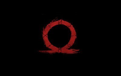God Of War 4, New Omega, logo, black background