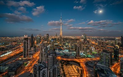 Burj Khalifa, Dubai, metropolis, the United Arab Emirates, skyscrapers