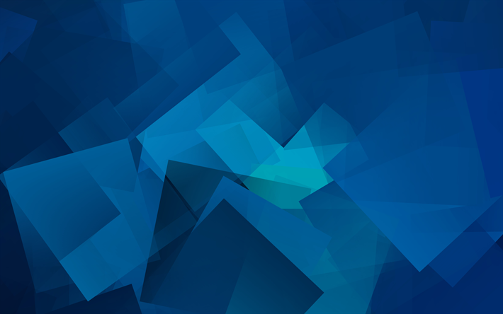 k&#252;pler, 4k, geometri, geometrik şekiller, mavi arka plan