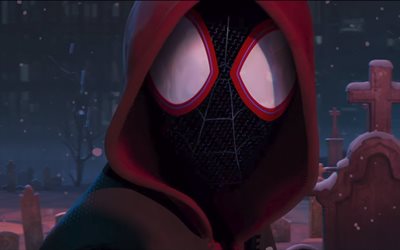 Spider-Man In Spider-Verse, poster, 2018 film, supereroi, Uomo Ragno