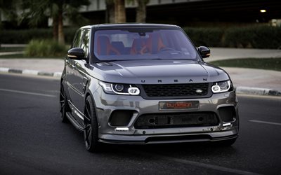 Land Rover, Range Rover Urban, tuning, gray luxury SUV, SVR, Adv1, 4k