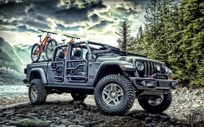 Jeep Gladiator Rubicon, offroad, 2020 voitures, Mopar, tuning, Vus, 2020 Jeep Gladiator Rubicon, les voitures am&#233;ricaines, Jeep