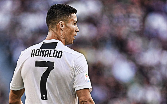 CR7, Cristiano Ronaldo, Juventus FC, ritratto, numero 7, portoghese stella del calcio mondiale, super star del calcio, della Serie A, l&#39;Italia, la Juve, il calcio
