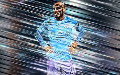 David Silva, Spanish football player, Manchester City FC, Midfielder, art, portrait, Premier League, England, football, David Josue Jimenez Silva