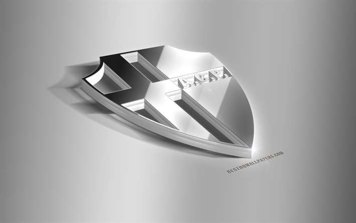 Padova Calcio, 3D acciaio logo, il calcio italiano di club, emblema 3D, Venezia, Italia, Padova FC metallo emblema, Serie B, calcio, creativo, arte 3d
