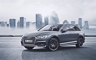 Audi A4 Allroad, 4k, parking, 2019 voitures, wagons, voitures allemandes, 2019 Audi A4 Allroad Quattro, la nouvelle A4 Allroad, Audi