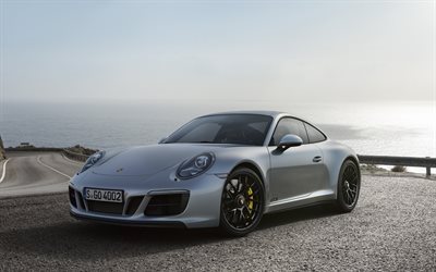 Porsche 911 Carrera, 2017, gray Porsche, sport coupe, sports car