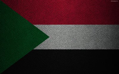 Flag of Sudan, Africa, 4K, leather texture, Sudanese flag, flags of Africa, Sudan