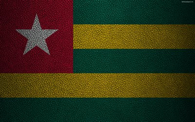 Flag of Togo, Africa, 4k, leather texture, flags of Africa, Togo