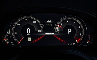 dashboard, BMW X4, 4k, 2018 cars, tachometer, speedometer, BMW X4 M40d, new X4, BMW