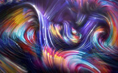 colorful waves, abstract waves, curves, creative, geometry, 3d art