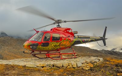 Eurocopter AS350 B2, 4k, la aviaci&#243;n civil de pasajeros helic&#243;pteros AS350 B2 Eurocopter