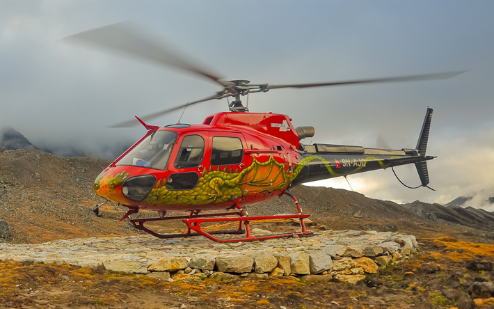 Eurocopter AS350 B2, 4k, siviili-ilmailun, matkustaja-helikoptereita, AS350 B2, Eurocopter