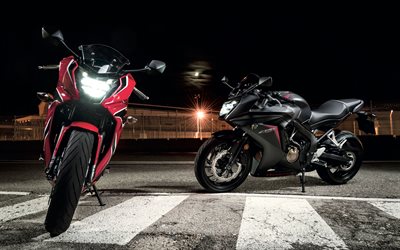 4k, ホンダCBR650F, superbikes, 2018年までバイク, 夜, 新CBR650F, ホンダ