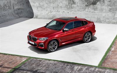BMW X4, 2018, 4k, spor crossover, yeni kırmızı X4, Alman otomobil, BMW