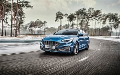 4k, Ford Focus ST, road, 2019 cars, motion blur, NEW Focus ST, 2019 Ford Focus ST, Ford