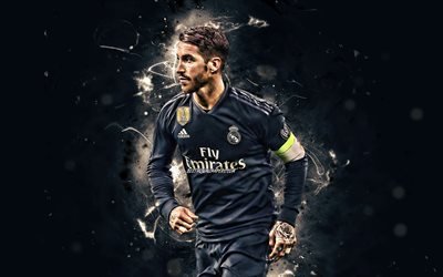 Download Wallpapers 4k Sergio Ramos Black Uniform Real Madrid