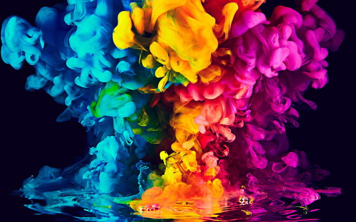 brillante colorido de humo, 3d humo, arco iris, de color humo, el arte, la creatividad