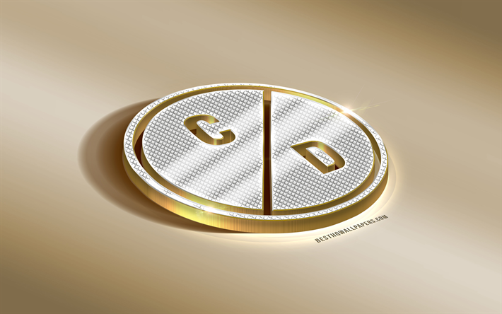 Cucuta Deportivo, Colombian Football Club, Golden Silver logo, Cucuta, Colombia, Liga Aguila, 3d golden emblem, creative 3d art, football