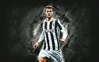 Daniele Rugani, la Juventus, il difensore, in pietra bianca, calciatori famosi, calcio, calciatori italiani, grunge, Serie A, Italia, Rugani
