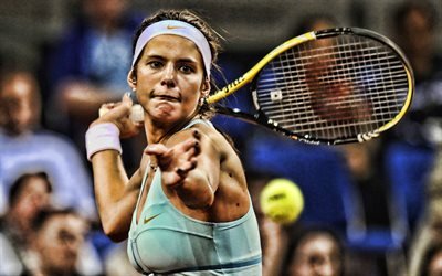 جوليا Goerges, 4k, الألمانية لاعبي التنس, WTA, المباراة, رياضي, Goerges, التنس, HDR, لاعبي التنس