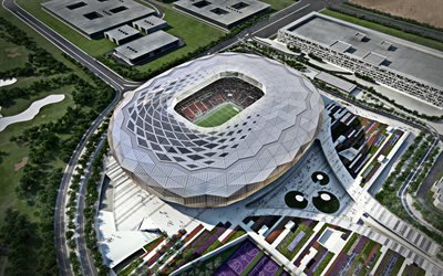 Utbildning City Stadium, Qatarisk football stadium, Doha, Qatar, projektet, FOTBOLLS-Vm 2022, arenor, fotboll