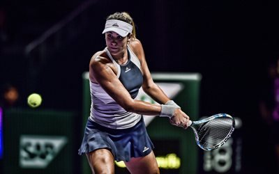 Anastasija Sevastova, 4k, Lettiska tennisspelare, WTA, match, idrottsman, Sevastova, tennis, HDR, tennisspelare